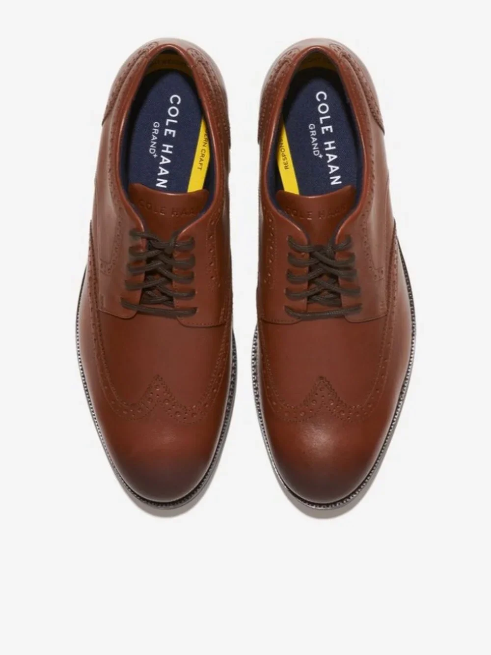 Cole Haan Grand Plus Dress Wing Oxford Shoes Mens 9 British Tan C37330